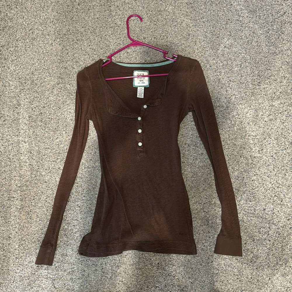 Brown long sleeve Henley